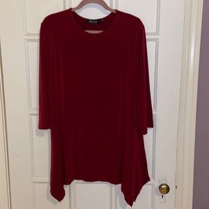 Esteez burgundy dipped hem tunic